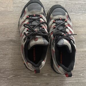Merrell Gray and Red Hiking Shoes